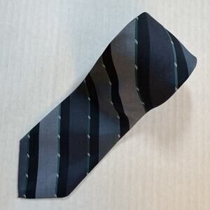 Salem Town Tie Men’s Regimental Striped Necktie Gray Black Green Polyester USA